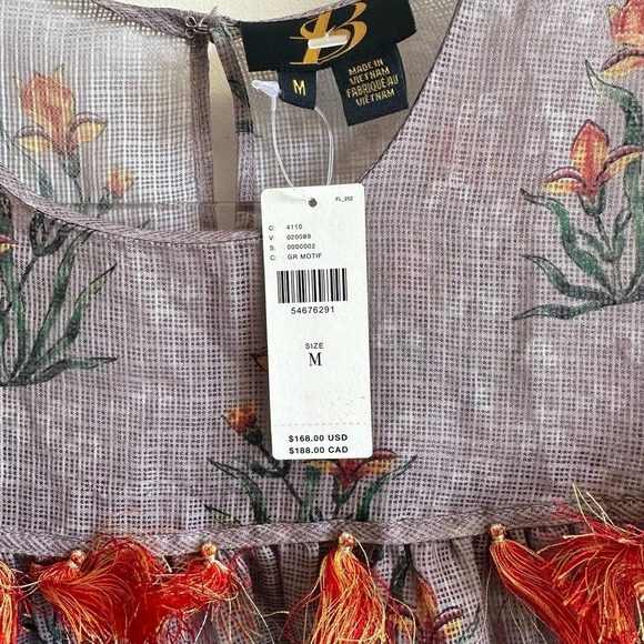 NWT Anthropologie Sachin & Babi Acacia Tasseled Blouse Top Brown Size Medium - Picture 11 of 14